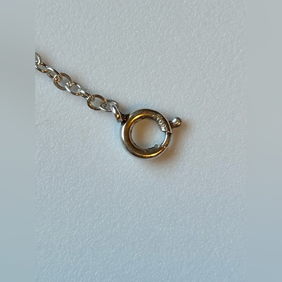 Sterling Silver Station Necklace 925 Beaded Chain Layering - Picture 4 of 8